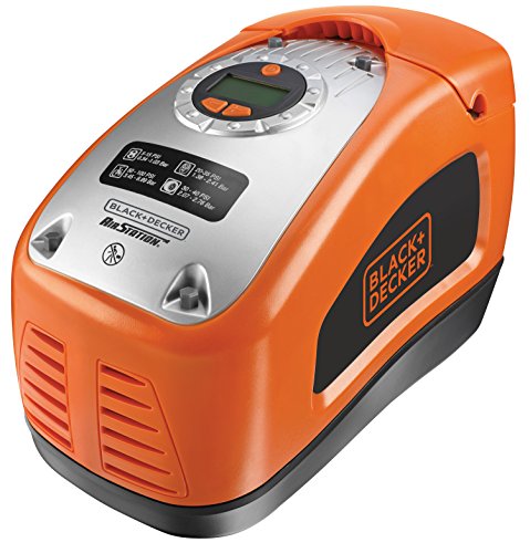 Black+Decker Kompressor, 11 bar/160PSI, Luftpumpe, digitale Druckeinstellung, Kabelfächer, beleuchtete Skala, inklusive 3 Ventil-Aufsätzen, Einstellring für BAR-Zahl, Automatikabschaltung, ASI300 Black+Decker Kompressor, 11 bar/160PSI, Luftpumpe, digitale Druckeinstellung, Kabelfächer, beleuchtete Skala, inklusive 3 Ventil-Aufsätzen, Einstellring für BAR-Zahl, Automatikabschaltung, ASI300