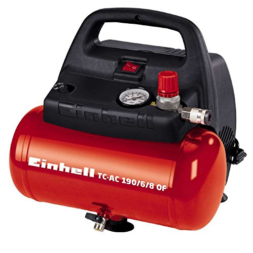 Einhell Kompressor TC-AC 190/6/8 OF (1100 W, 6 L, Ansaugleistung 185 l/min, 8 bar, ölfrei, ergonomische Bauform, Standfüße) Einhell Kompressor TC-AC 190/6/8 OF (1100 W, 6 L, Ansaugleistung 185 l/min, 8 bar, ölfrei, ergonomische Bauform, Standfüße)